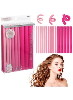 Expressions Expressions 18pc Flexible Curling Rods Pink Hair Curlers for Women In Assorted Sizes  Curly Hair Products For Spiral Curls  Waves Classic Hair Roller Set Volumizing Heatless Curler Value Pack 