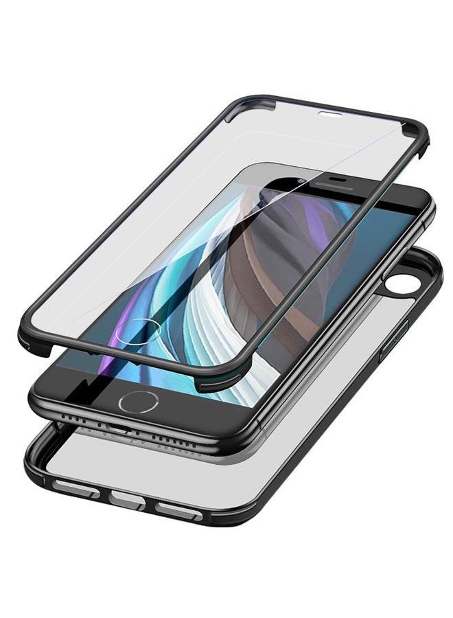 HuHa Protective Cover For iPhone SE 2022 / SE 2020 / 8 / 7 Double-sided Glass TPU Phone Case(Mint Green) - Image 4