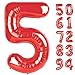 IWERP Red 5 Balloon Number Balloon 40 Inch for Red Party Supplies 5th Birthday Balloon Decorations 5 Number Balloons Number 5 Balloon - Image 2