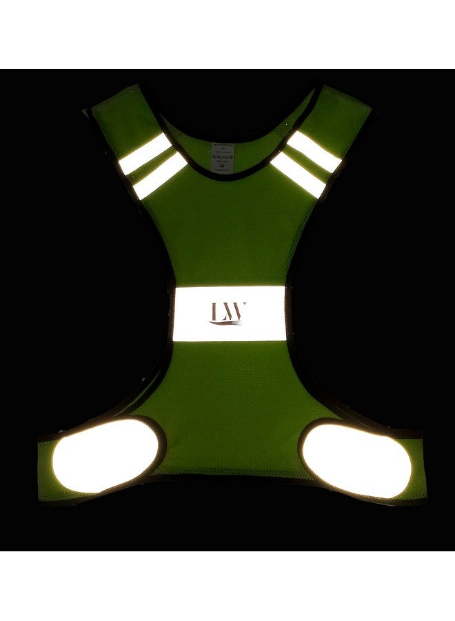 LW Reflective Running Vest Biking Cycling Walking Yellow Safety (L Xl) - Image 3