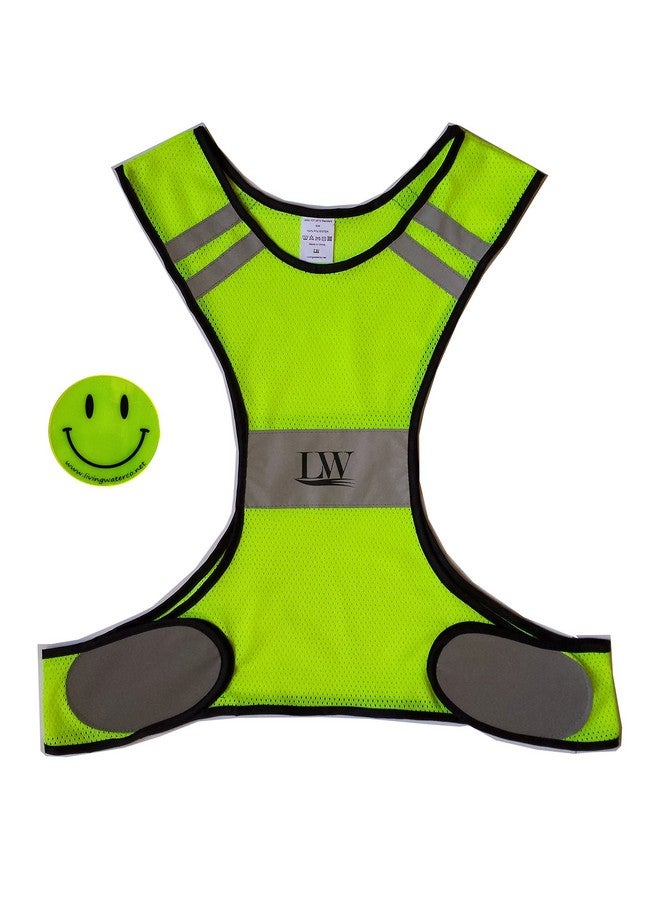 LW Reflective Running Vest Biking Cycling Walking Yellow Safety (L Xl) - Image 1