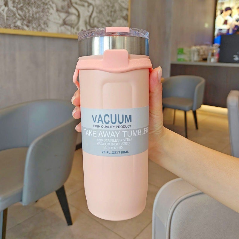 Simple Stainless Steel Water Cup Large Capacity Coffee Cup Portable Accompanying Silicone Rope Car Ice Cup - Image 5