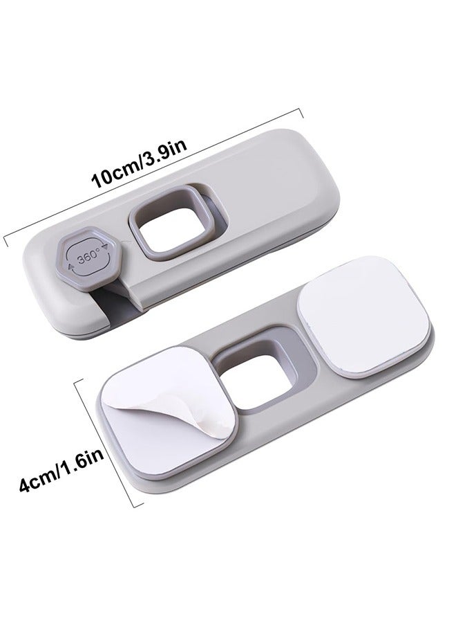 HY 2 Pcs Child Proof Refrigerator Lock, Fridge Locks for Kids with Sticky Adhesive Pads, Child Safety Locks for Doors, RV Refrigerator, Oven Lock Child Safety Baby Cabinet Locks, Grey - Image 2