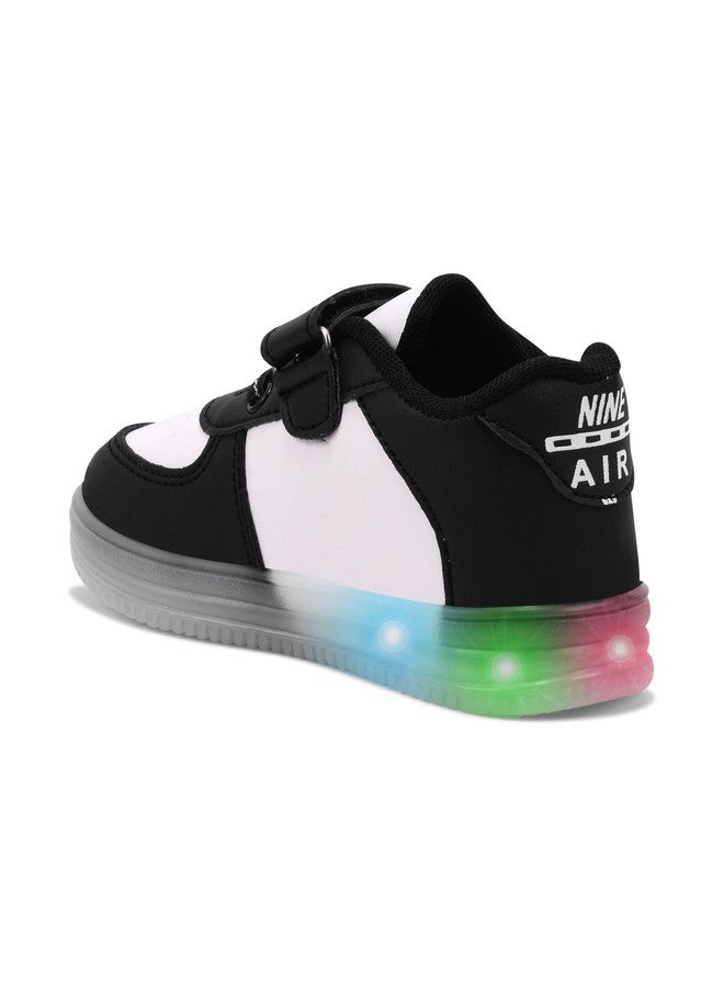 KATS Kids Colourblocked Round Toe Velcro LED Antibacterial Chunky Sole Sneakers - Image 4