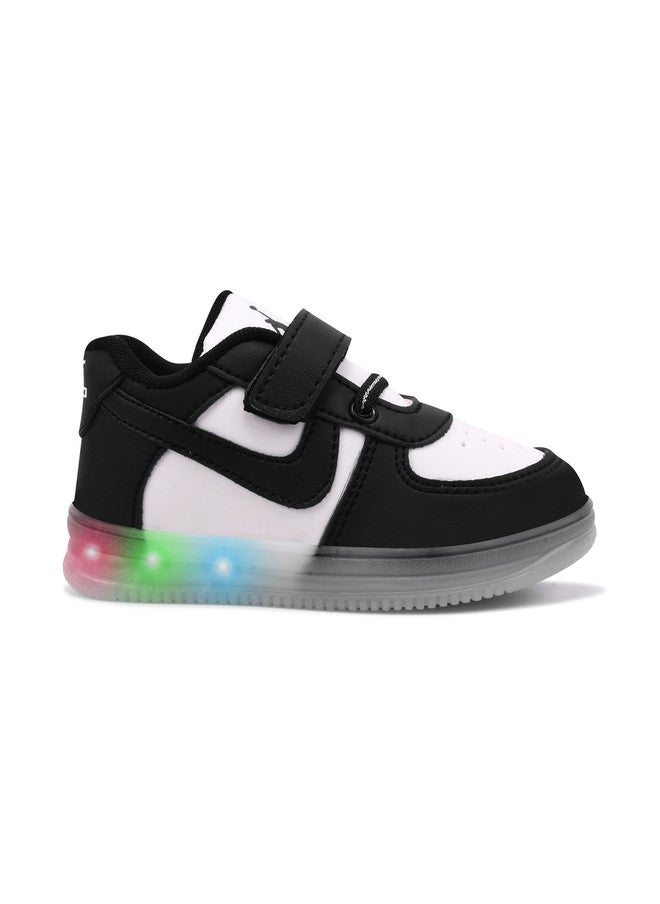 KATS Kids Colourblocked Round Toe Velcro LED Antibacterial Chunky Sole Sneakers - Image 3