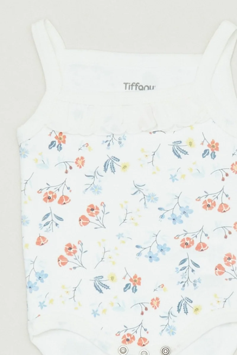 FullaModa Floral Frilly Girl's Bodysuit