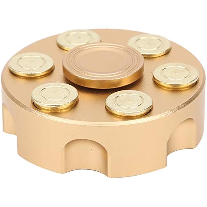 Sunisfa , Stress Relieving Toy, Mini Pure Copper Detachable for ADD ADHD with Rotating Bullets, Gold Metal, Size 5x5x2cm (Gold) - Image 1