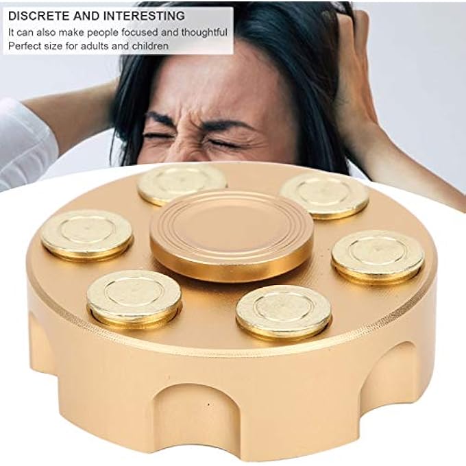 Sunisfa , Stress Relieving Toy, Mini Pure Copper Detachable for ADD ADHD with Rotating Bullets, Gold Metal, Size 5x5x2cm (Gold) - Image 5