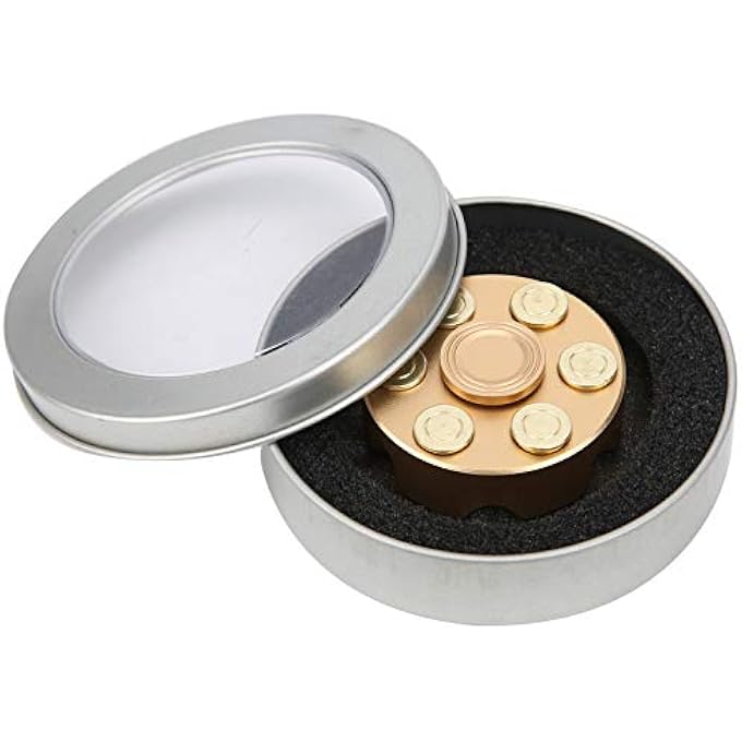 Sunisfa , Stress Relieving Toy, Mini Pure Copper Detachable for ADD ADHD with Rotating Bullets, Gold Metal, Size 5x5x2cm (Gold) - Image 3