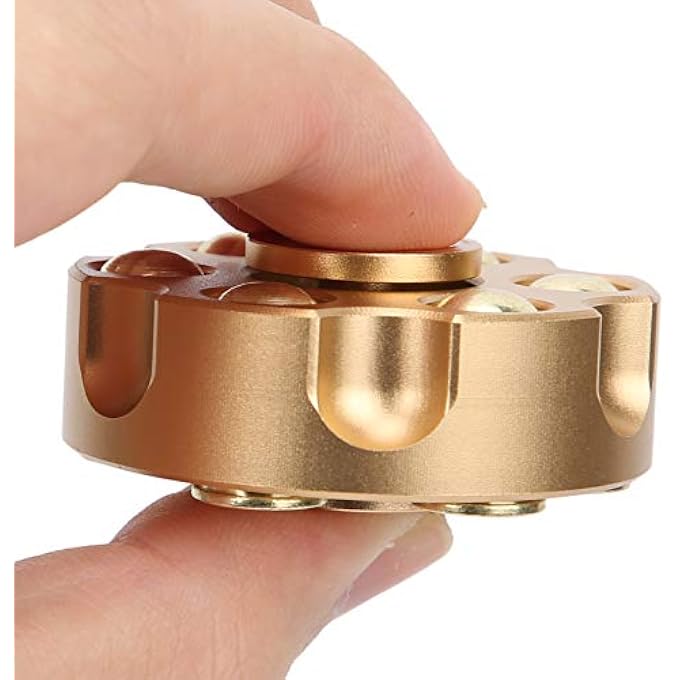 Sunisfa , Stress Relieving Toy, Mini Pure Copper Detachable for ADD ADHD with Rotating Bullets, Gold Metal, Size 5x5x2cm (Gold) - Image 4