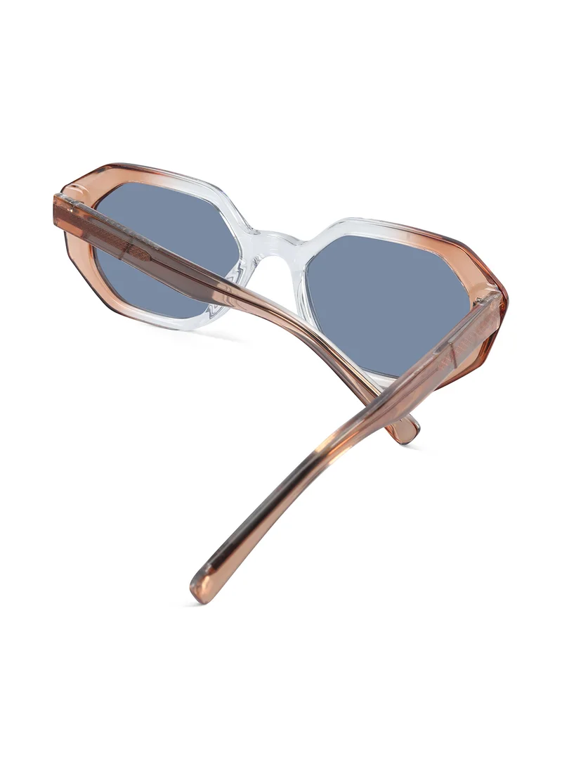 Woggles Rayvex Black Polarized Hexagonal Sunglasses