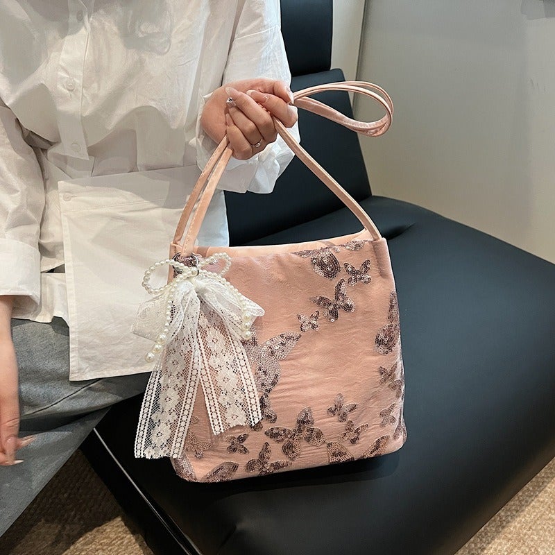 Underarm Fashion Large Capacity Bag Women'S 2025 Spring And Chinese Style National Style Embroidery Niche Design Single Shoulder Bucket Bag - Image 2