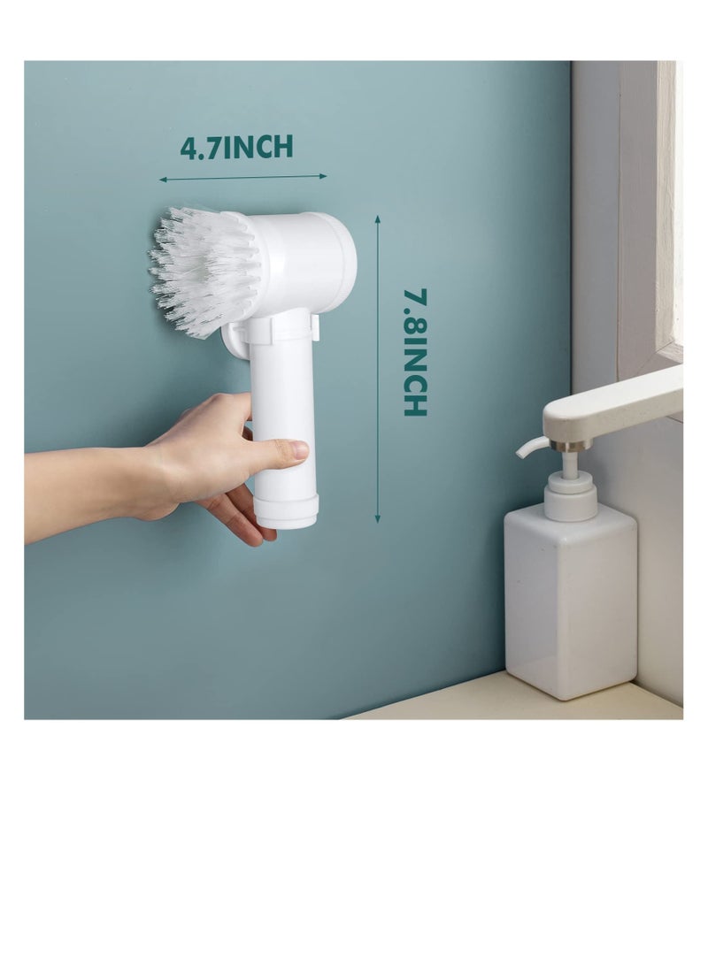 SYOSI Rechargeable Electric Spin Scrubber, Electric Cleaning Brush with 3 Brush Heads,Bathroom Scrub Brush,Shower Scrubber for Cleaning丨Wall/Bathtub/Toilet/Window/Kitchen/Sink/Dish/Grout - Image 2