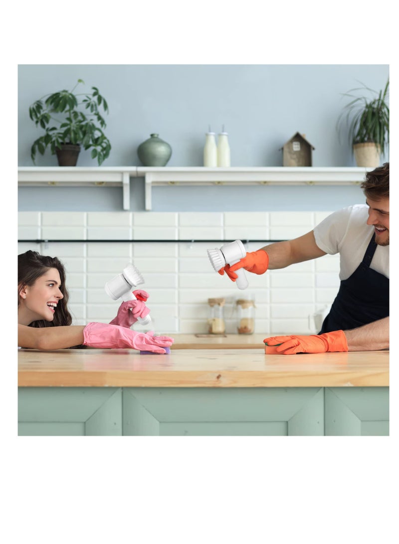 SYOSI Rechargeable Electric Spin Scrubber, Electric Cleaning Brush with 3 Brush Heads,Bathroom Scrub Brush,Shower Scrubber for Cleaning丨Wall/Bathtub/Toilet/Window/Kitchen/Sink/Dish/Grout - Image 4