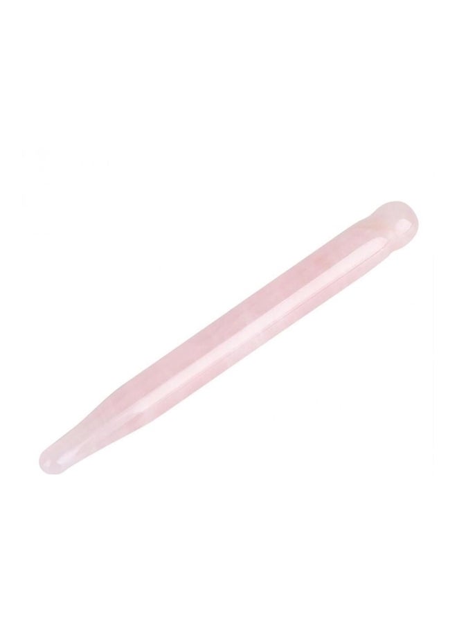NIBEMINENT Crystal Stone Face Massage Roller Stick Light Pink - Image 1