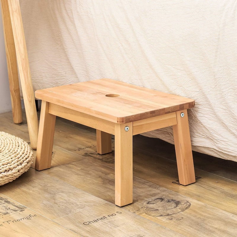 Generic Indian Decor RW484 High Gloss Step Stool Wooden Kids Potty Training Stool with 220lb Load Capacity Foot Stool for Kitchen,Bedroom,Living Room,Bathroom (Wooden)  - Image 2