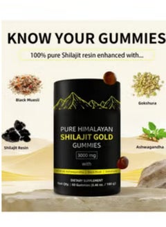 BIYODE Pure Himalayan Shilajit Gummies Gold I Lab Tested I No Added Sugar I Ashwagandha, Gokshura| Fulvic Acid & 85+ Trace Minerals I for Men, Women I Non-GMO I 100% Natural & Organic I 60 Gummy  - Image 4
