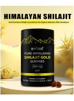 BIYODE Pure Himalayan Shilajit Gummies Gold I Lab Tested I No Added Sugar I Ashwagandha, Gokshura| Fulvic Acid & 85+ Trace Minerals I for Men, Women I Non-GMO I 100% Natural & Organic I 60 Gummy  - Image 3