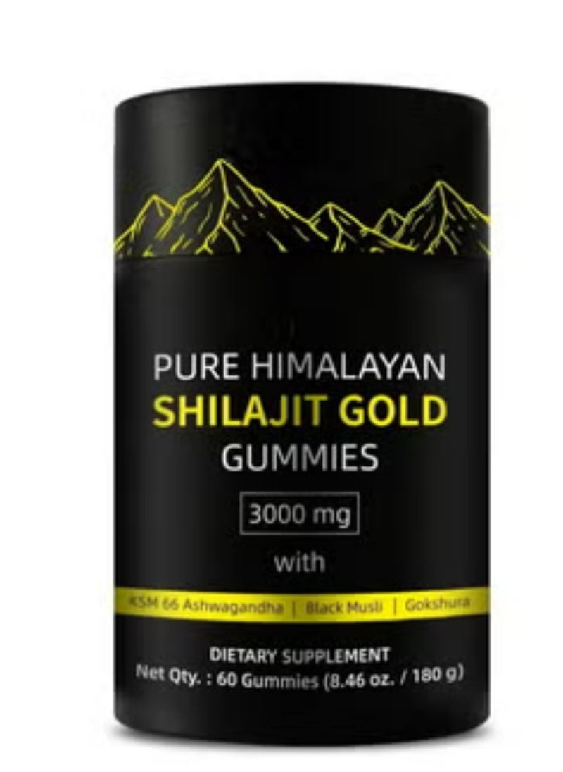 BIYODE Pure Himalayan Shilajit Gummies Gold I Lab Tested I No Added Sugar I Ashwagandha, Gokshura| Fulvic Acid & 85+ Trace Minerals I for Men, Women I Non-GMO I 100% Natural & Organic I 60 Gummy  - Image 2