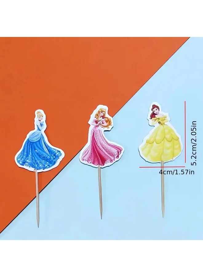 24 Piece Princess Party Picks Paper Decorations for Birthday Wedding Themed Events Dessert Slot - Image 3