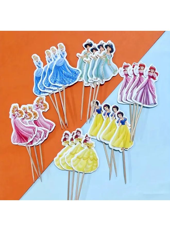 24 Piece Princess Party Picks Paper Decorations for Birthday Wedding Themed Events Dessert Slot - Image 5
