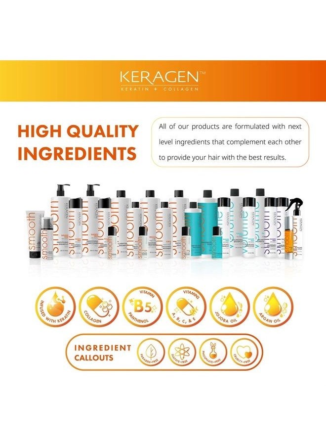 KERAGEN - Keragen - Brazilian Keratin Smoothing Treatment, Blowout Straightening System for Dry and Damaged Hair - Forte, Sulfate Free - Eliminates Curls and Frizz, Medium to Coarse Hair (32 Oz) - Image 1