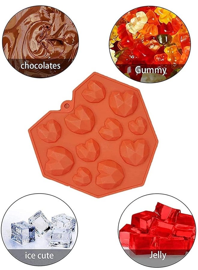 MoldBerry Silicone 11 Cavities Heart Pinata Chocolate Mould & Bubble Chocolate Mould for Making Gummies, ice, Jelly, Fondant Sugarpaste Cake Decoration Cupcakes Decoration - Pack of 2 - Image 3