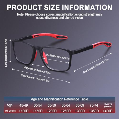 BLOEXCLU 4 Pack Progressive Multifocus Reading Glasses for Men Women TR90 Sports Style AntiBlue Light Computer Readers black red grey transparent 175 x - Image 3