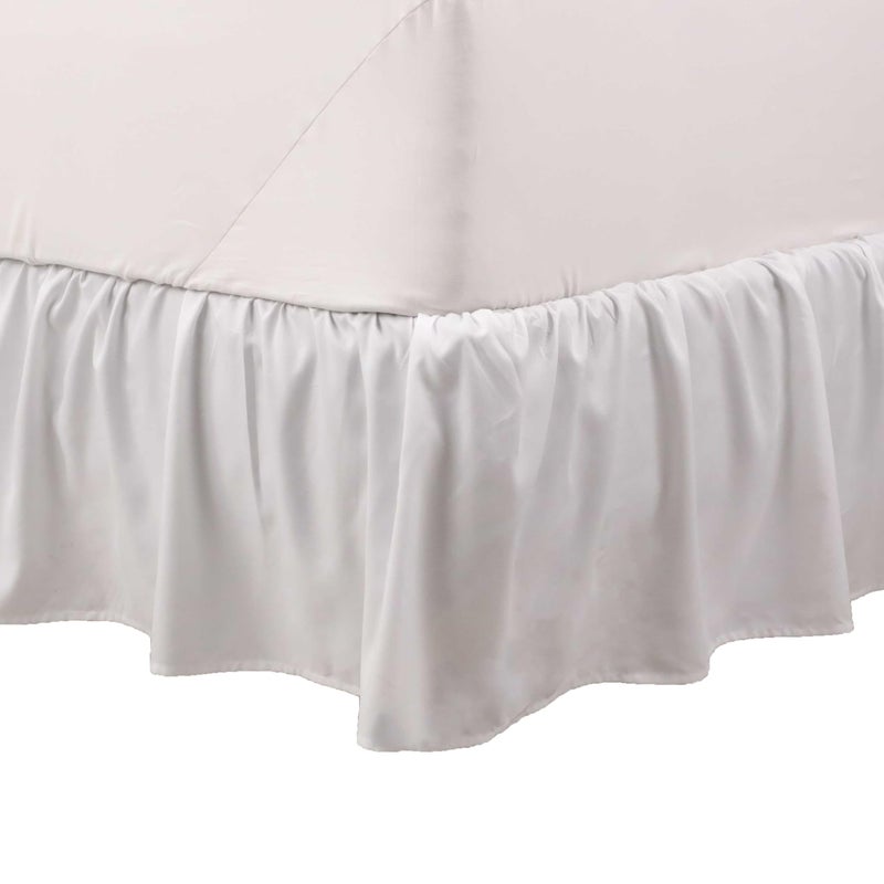 Martex Twin Ruffle Bed Skirt  Easy Fit Bed Skirts  Microfiber Bed Skirt  15 Inch Drop  Hotel Quality Bedskirt  White