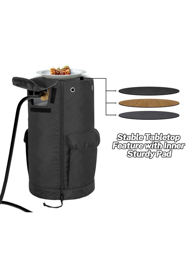 samdew - SAMDEW 30 lb Propane Tank Cover with Side Flip Flap & Stable Tabletop Feature, Outdoor Propane Tank Cover for 30 lb Propane Gas Cylinder, with 2 Storage Pockets, Water & Wear-Resistant, Bag Only - Image 1