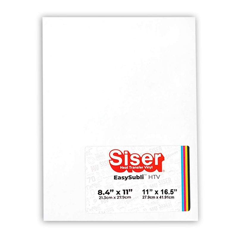 Siser EasySubli Heat Transfer Vinyl, 8.4" x 11" Sheets (5 Pack) - Sublimation Printer Compatible HTV - Full-Color Transfers for T-Shirts, Accessories, and More - CPSIA Certified - Image 1