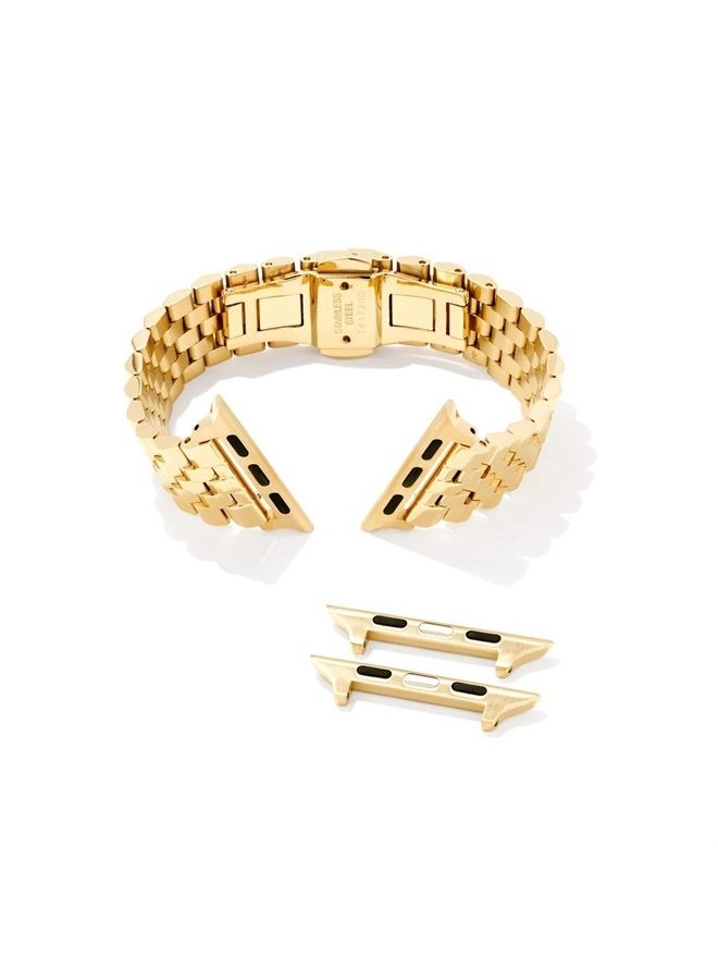 Alex 5 Link Watch Band in Gold Tone Stainless Steel