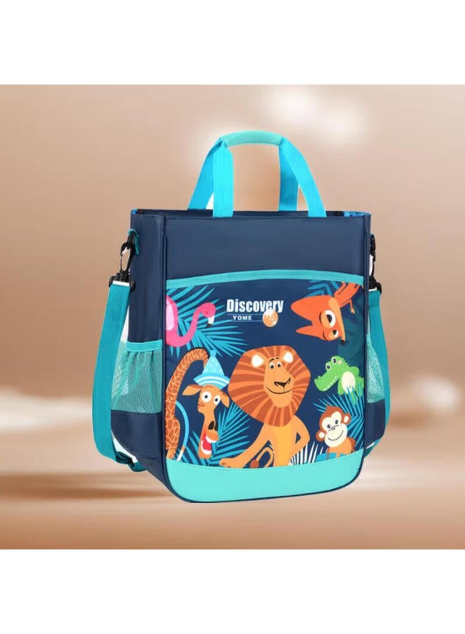 Yome Elementary School Tutoring Bag, After-school Bookbag, Boys' Shoulder Crossbody Bag, Handbag, Children's Art Bag, Animal Forest - Image 3