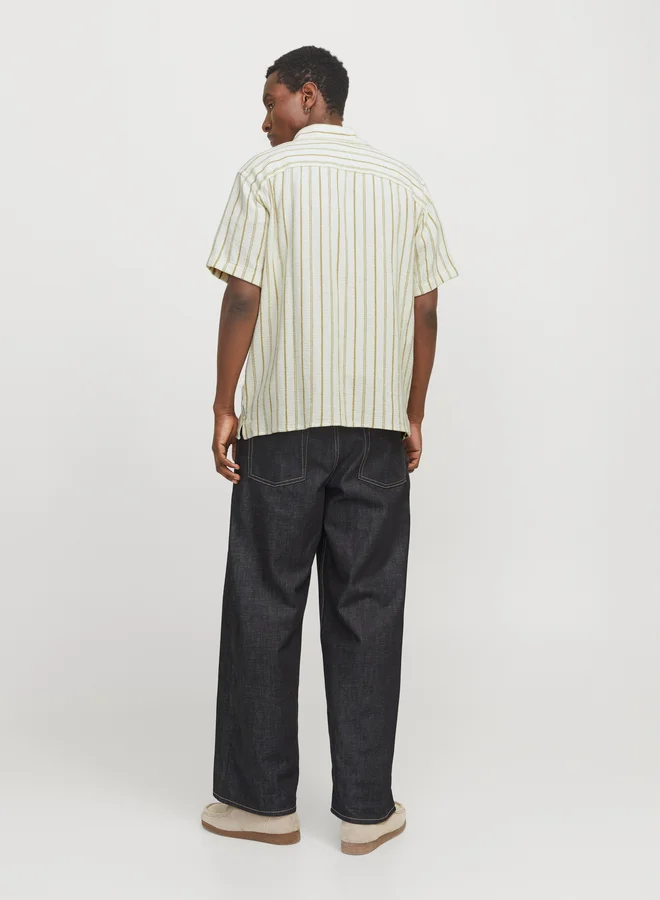 JACK & JONES Jack & Jones Striped Resort Collar Regular Fit Shirt