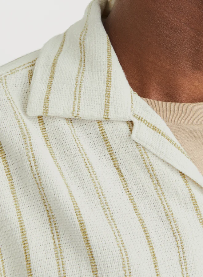 JACK & JONES Jack & Jones Striped Resort Collar Regular Fit Shirt