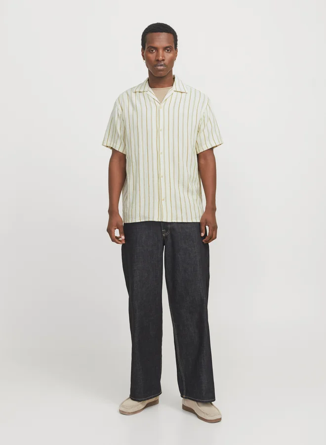 JACK & JONES Jack & Jones Striped Resort Collar Regular Fit Shirt