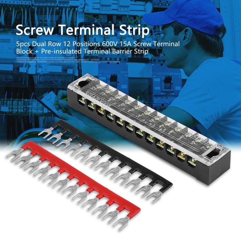 All temp range compatible build aqxreight 5pcs Dual Row 12 Positions 600V 15A Screw Terminal Block Pre Insulated Terminal Barrier Strip for Wires Connecting of Home Electronic Circuitsappliances Machines Low wear optimized design Ready goods scheduled ship Water rust proof Rack sorted local inventory Modern warehouse management Intercity storage hub General standard crafted Land transit & shipment compatible Spec compliant trusted quality Balanced structure Quick available purchase options Experience optimized build All storage space compatible Multi item matching Elegant practical multi-option build Global versatile design Leakproof sealed Dispersed regional warehouses Custom sizing alternatives Space saving design picks Easy lifting build Air & land transit compatible Economical upgraded quality Labor saving optimized design - Image 3