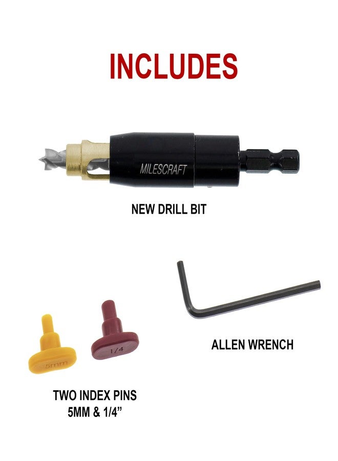 Milescraft 1316 CabinetMate - Shelf Pin Drilling Jig, Create Holes for Wobble Free Shelves. Cabinet Drill Guide for Straight Holes. Includes Drill Bit an Index Pins and Built-In Storage - Image 3