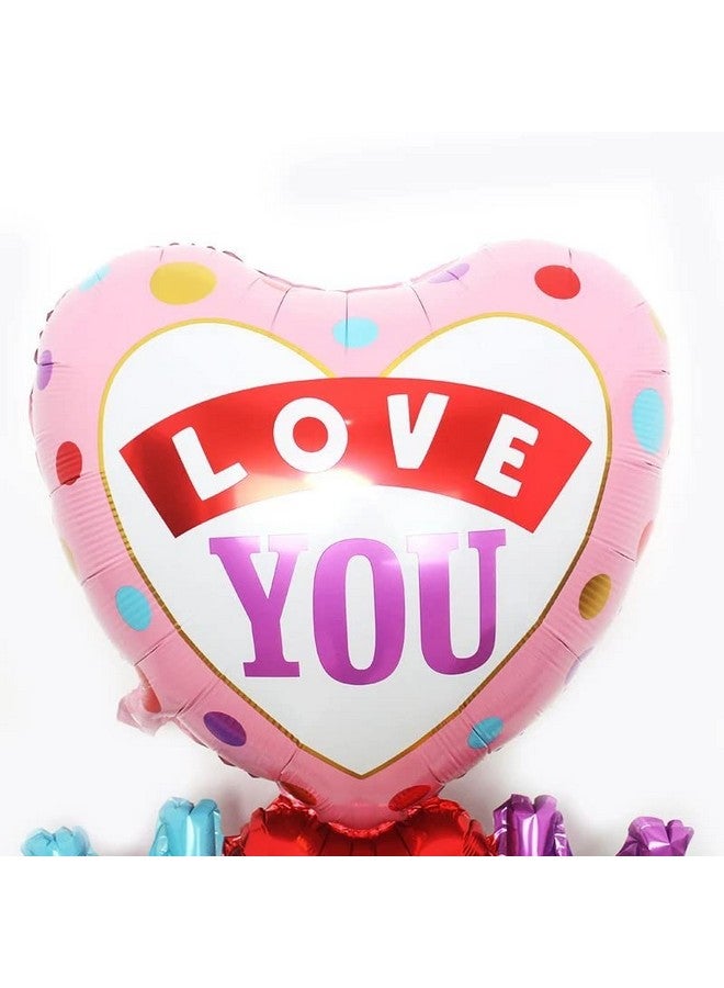أتباتا فانكي بالونات Atpata Funky Love You Mom على شكل قلب عملاق من رقائق الألومنيوم لتزيين عيد ميلاد الأم/عيد الأم - Image 5