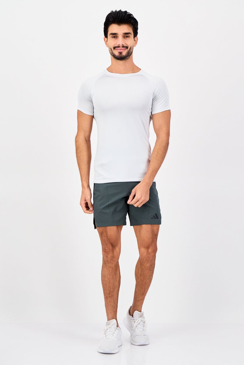 Adidas Men 7 Inseam Regular Fit Training Shorts, Olive - Image 3