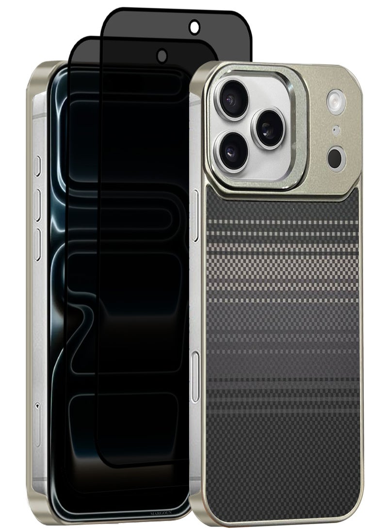 CATANES 3 Packs Magnetic MagSafe Case Cover for Apple iPhone 17 Pro Max - Ultra Slim Strong Protection Cover - Screen and Camera Guard - with Two Privacy Screen Protectors - Graphite Gradient Stripe Colour - Image 1