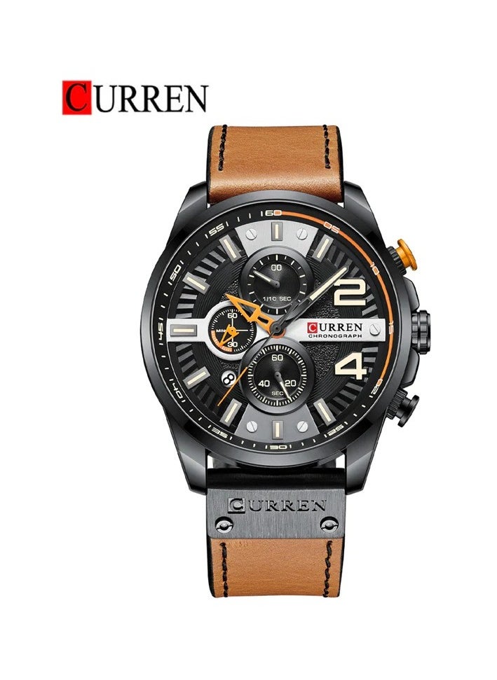 CURREN CURREN 8393 Original Brand Leather Straps Wrist Watch For Men  - Image 1