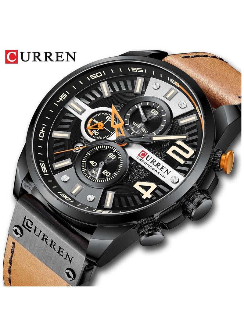 CURREN CURREN 8393 Original Brand Leather Straps Wrist Watch For Men  - Image 2