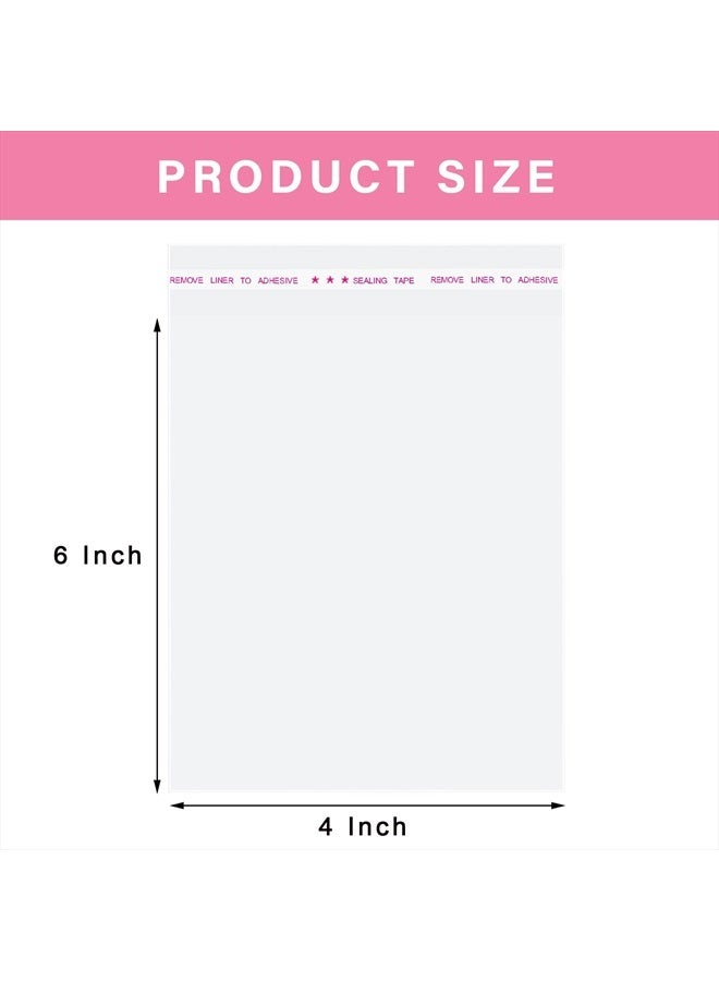 Morepack Clear Self Sealing Cellophane Bags,4x6 Inches 200 Pcs Cookie Bags Resealable Cellophane Bag for Packaging Cookies,Gifts,Favors, Products,Candy - Image 2