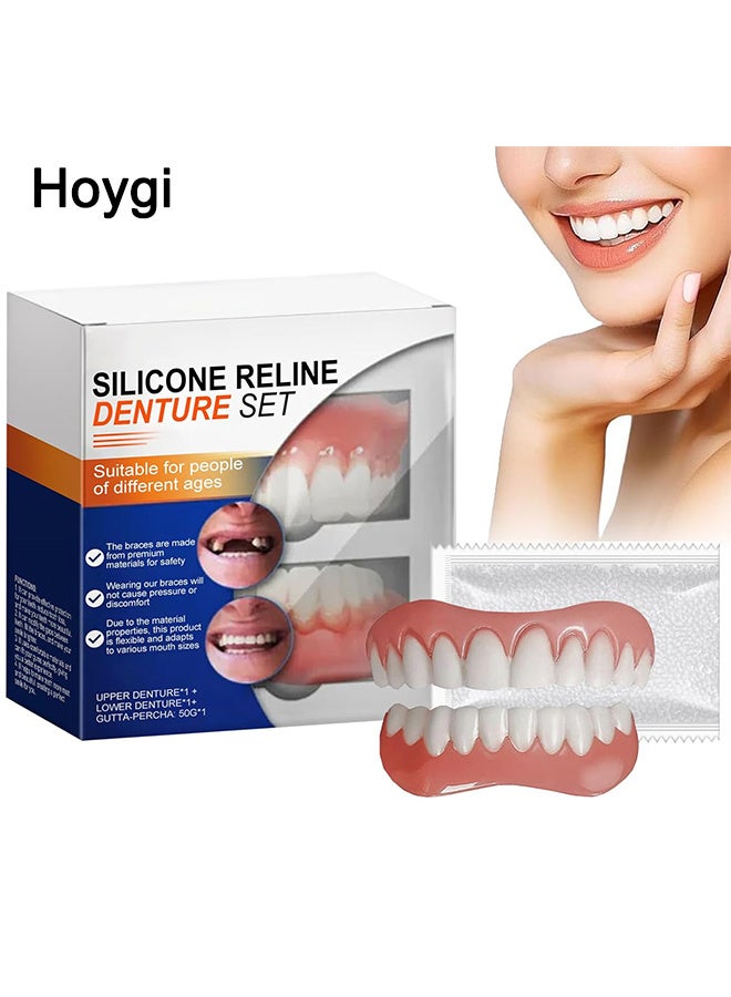 Hoygi Silicone Reline Denture Set, Denture Silicone Reline Kit For Dentures, Soft Denture Reline Kit For Men And Women, Unisex Denture Reline Kit Is Suitable For Securing Upper And Lower Dentures (1PCS) - Image 1