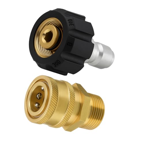 JPT Pressure Washer Adapter Set Quick Connect Kit, M22 15mm, (for Outlet Hose Quick Connect) - Image 1