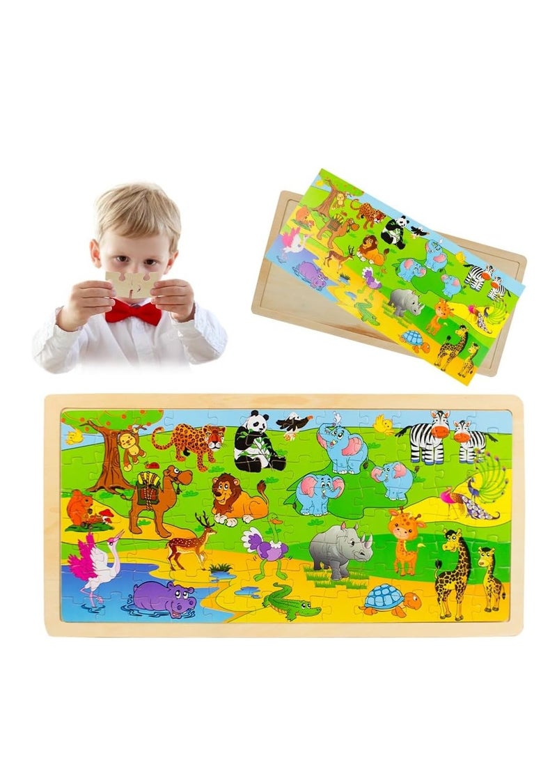 UKR Jungle Theme Wooden Jigsaw Puzzle – Assorted Puzzle Games for Kids | Educational Toy for Critical Thinking & Problem-Solving | Fun Cognitive Development Puzzle for Children - Image 1