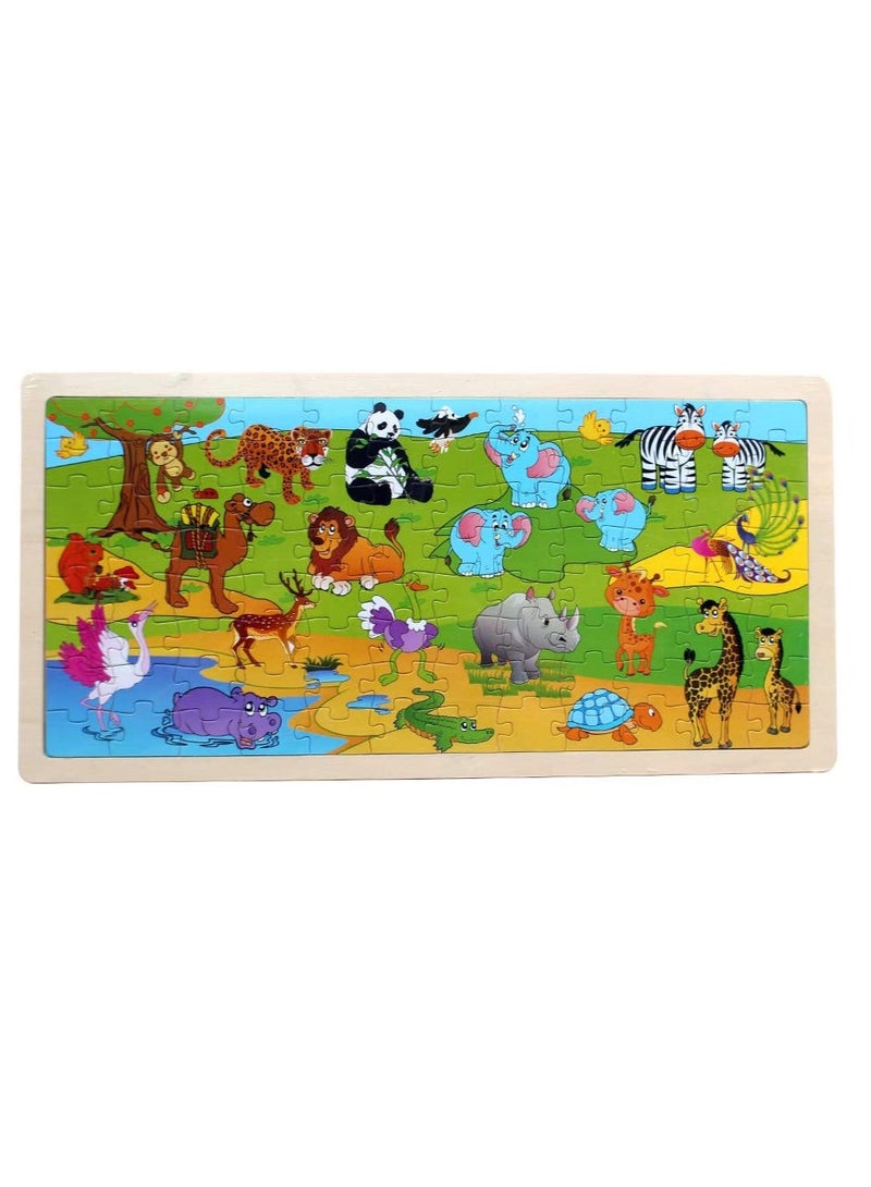 UKR Jungle Theme Wooden Jigsaw Puzzle – Assorted Puzzle Games for Kids | Educational Toy for Critical Thinking & Problem-Solving | Fun Cognitive Development Puzzle for Children - Image 2