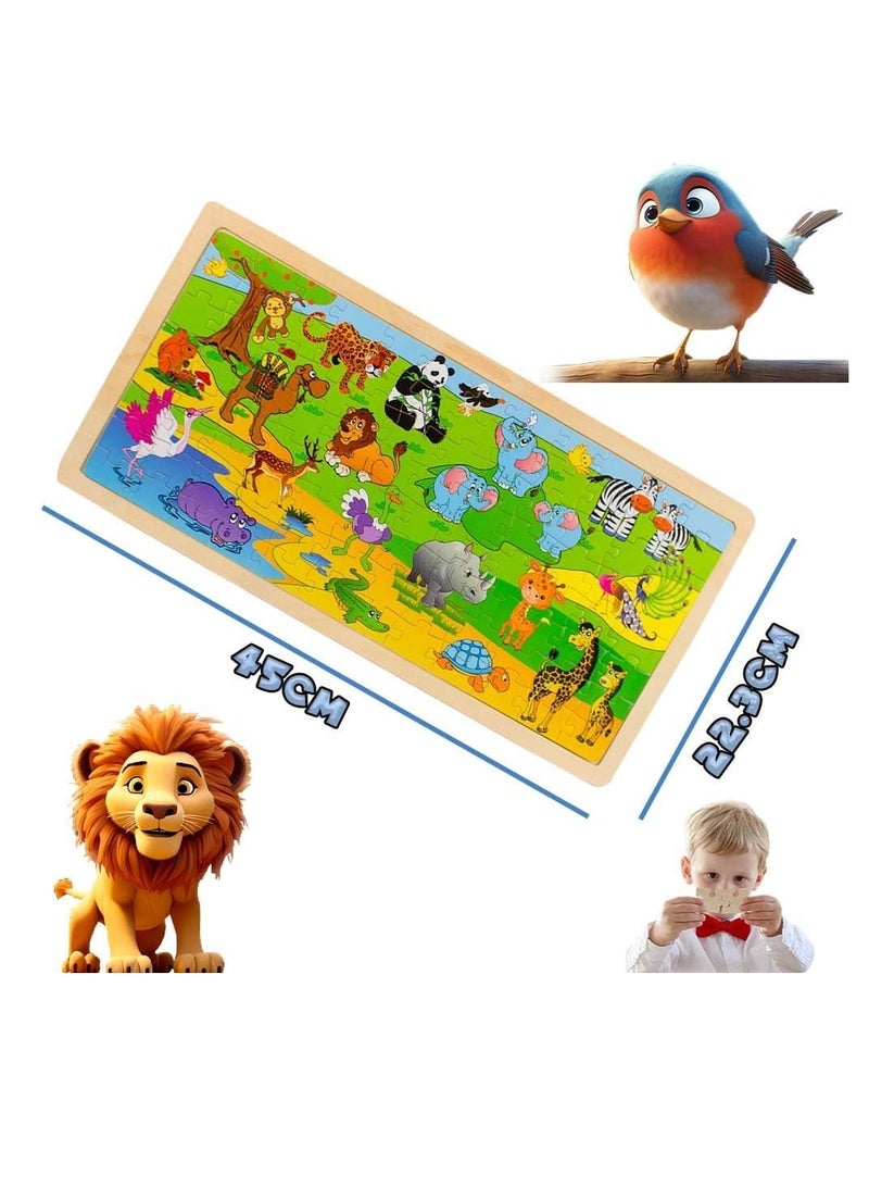 UKR Jungle Theme Wooden Jigsaw Puzzle – Assorted Puzzle Games for Kids | Educational Toy for Critical Thinking & Problem-Solving | Fun Cognitive Development Puzzle for Children - Image 3