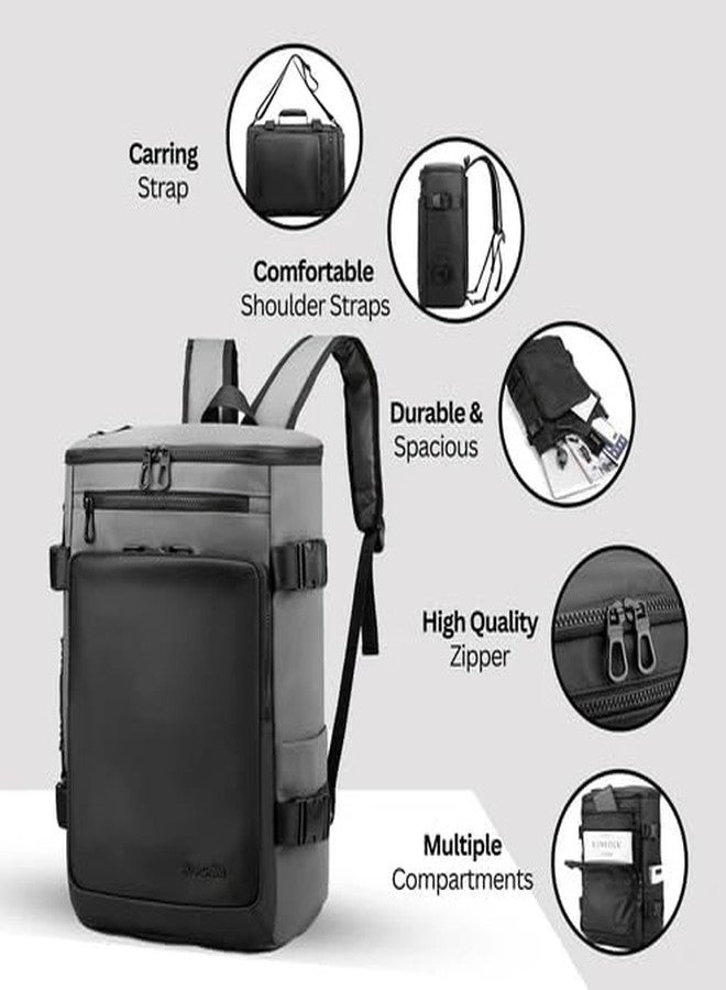 ristoss Mustang backpack Polyurethane Zipper Closure Type with 35 Liter Capacity Bag_1051_Grey - Image 4
